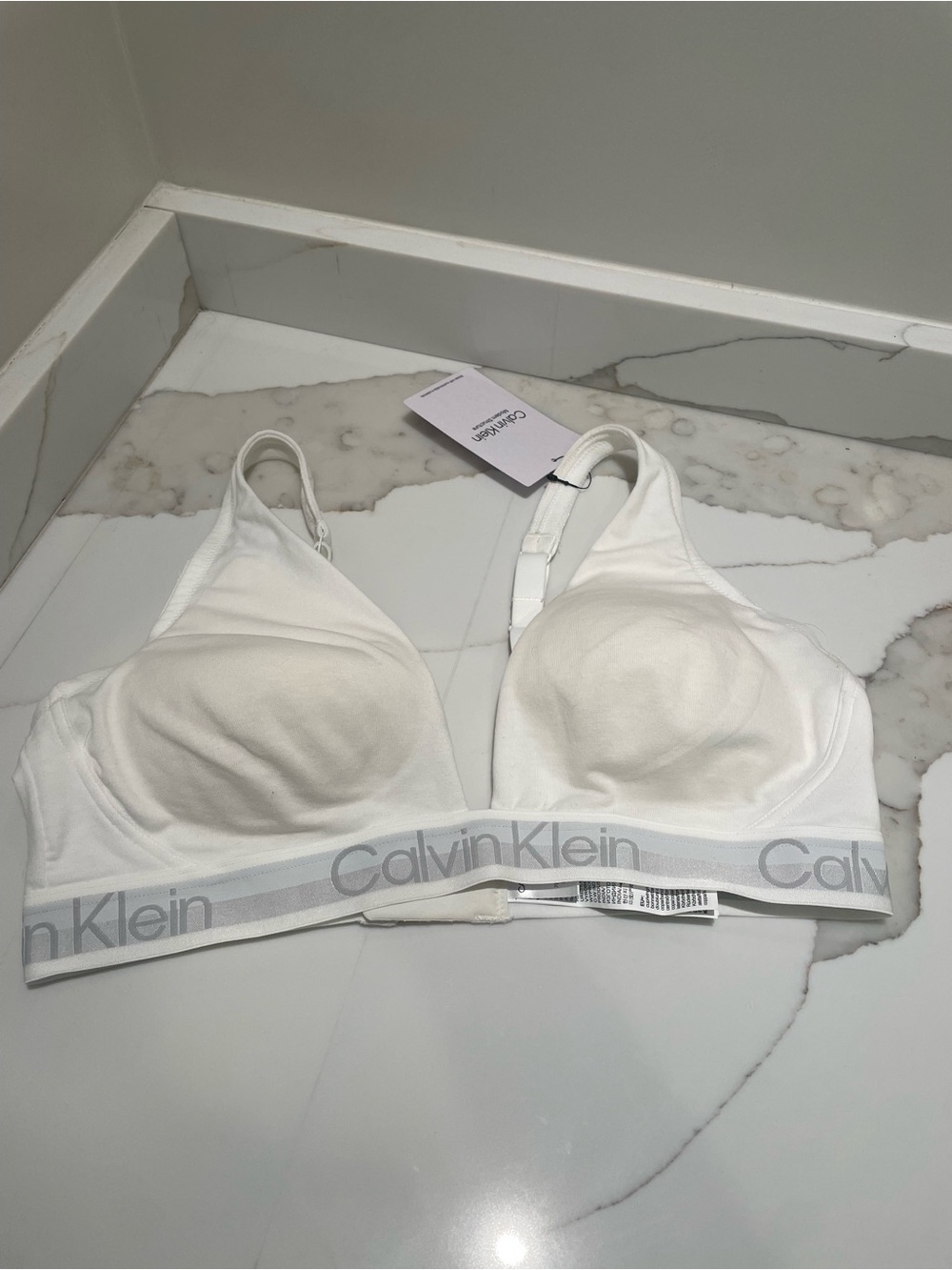 Calvin Klein Women's White Logo Bralette NWT